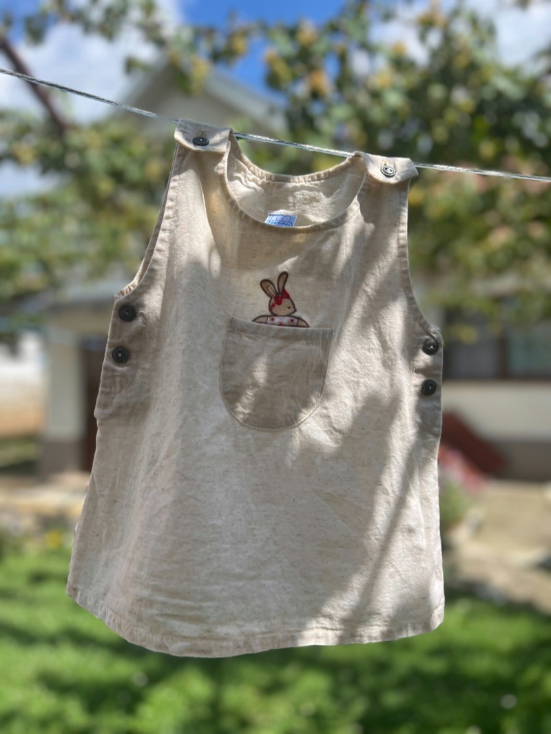 Organic cotton children's clothing in natural lighting